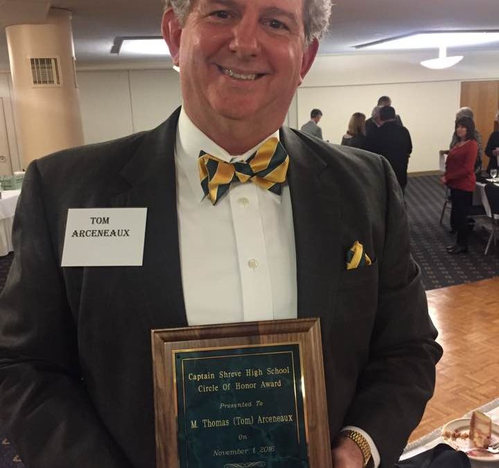 Tom Arceneaux inducted into the Captain Shreve High School Circle of Honor